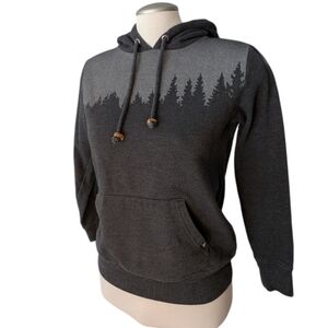 Tentree Charcoal Gray Hoodie with Forest Graphic Design Size S/XS
